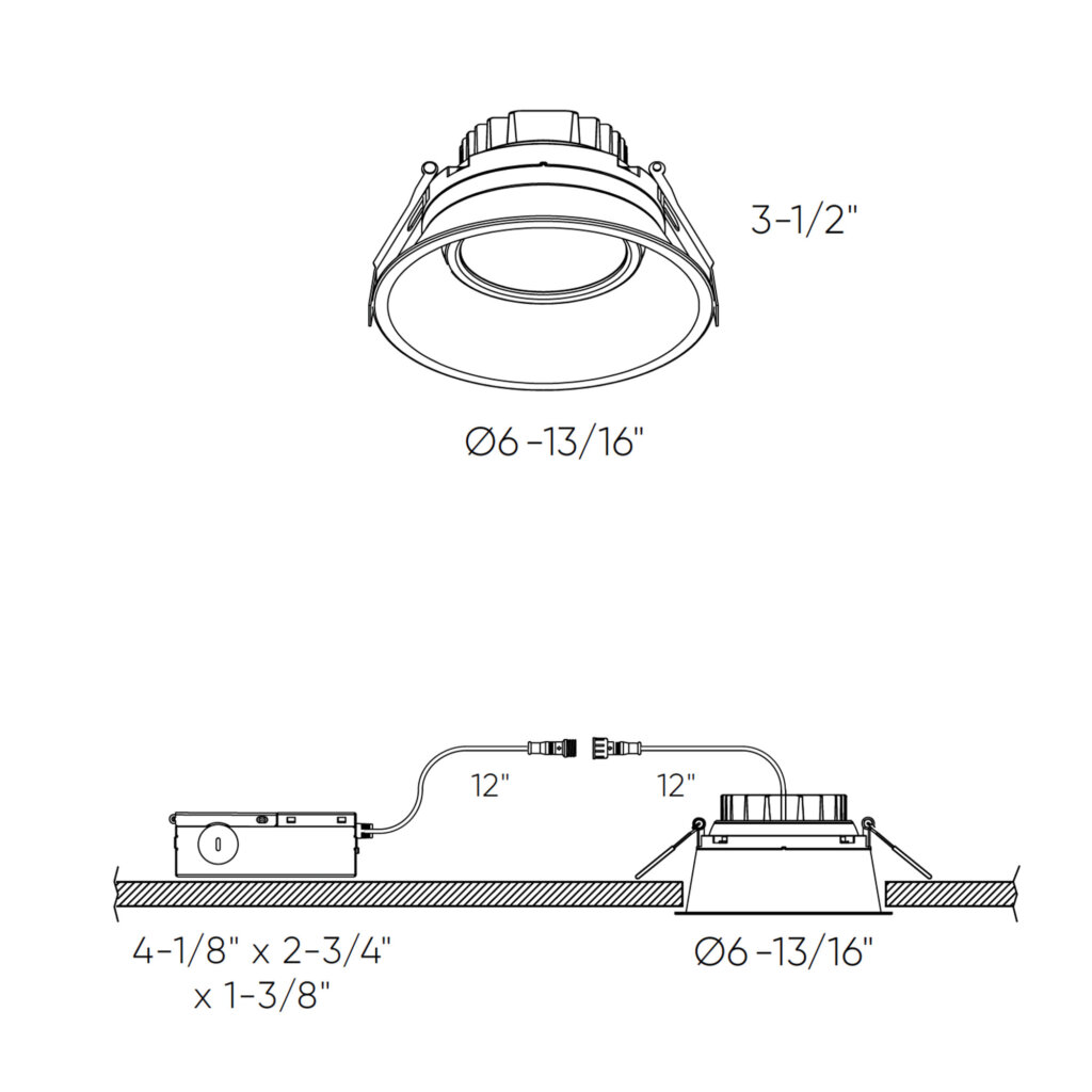 RGM6 CC 6 Regressed Gimbal Downlight With Thin Trim Dals Lighting