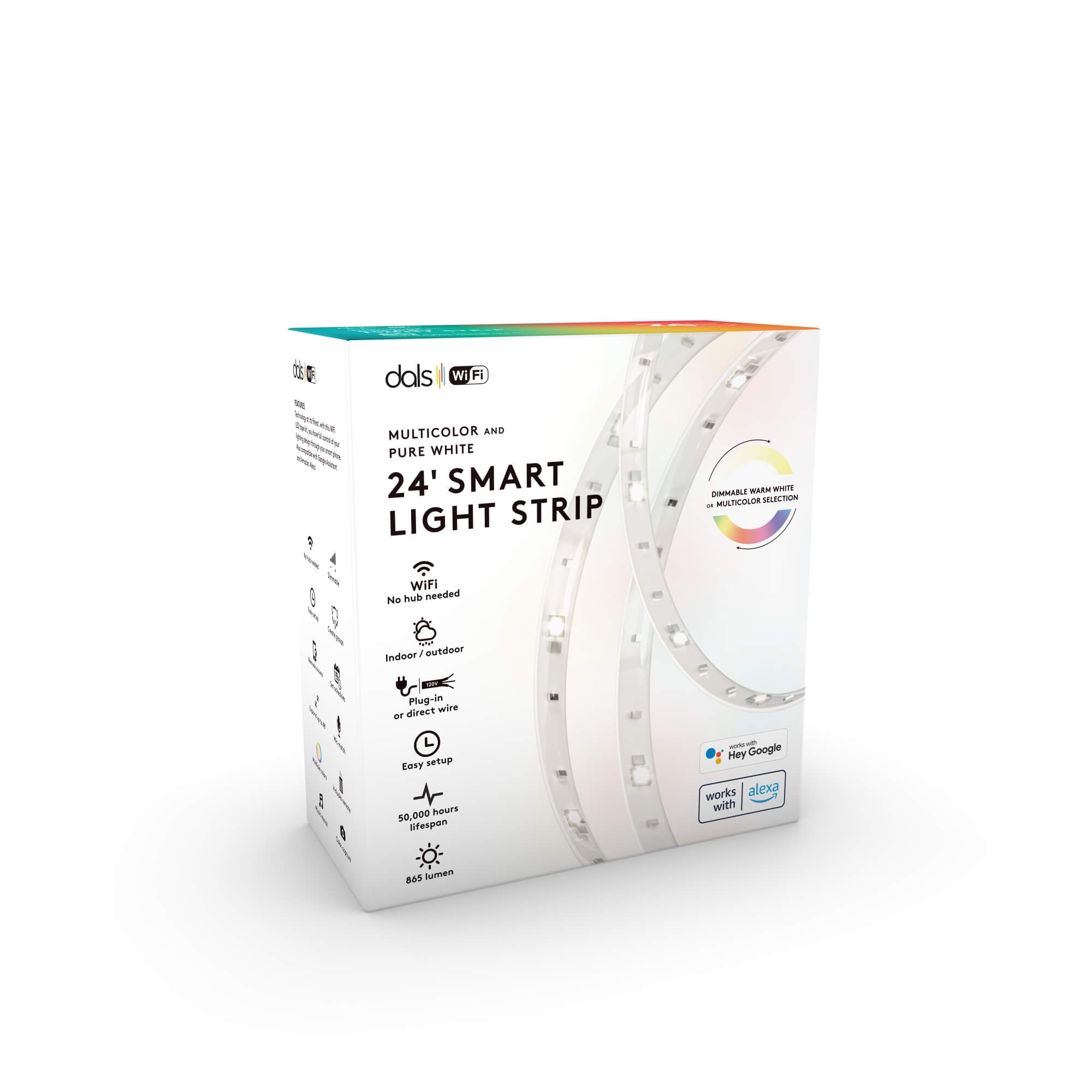 IU-RGBWWIFI24DW - DALS RGBW - 24 foot Smart RGB + Warm White outdoor tape  light kit - Dals Lighting