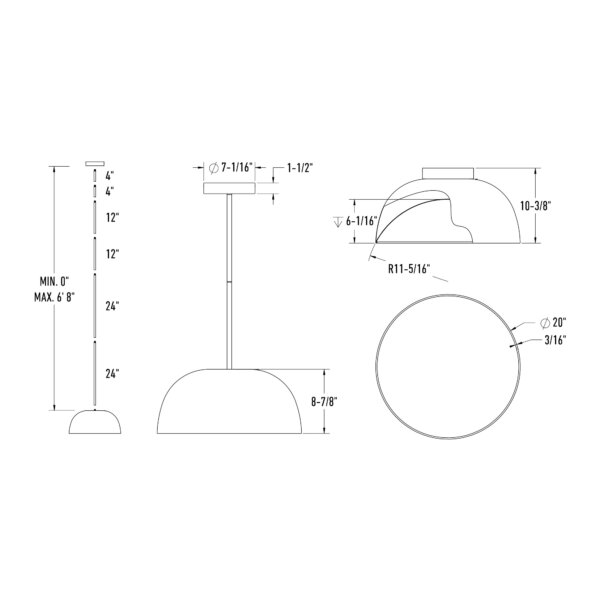 NAPF20-CC - 20" 2-in-1 Flush mount and Pendant - Image 14