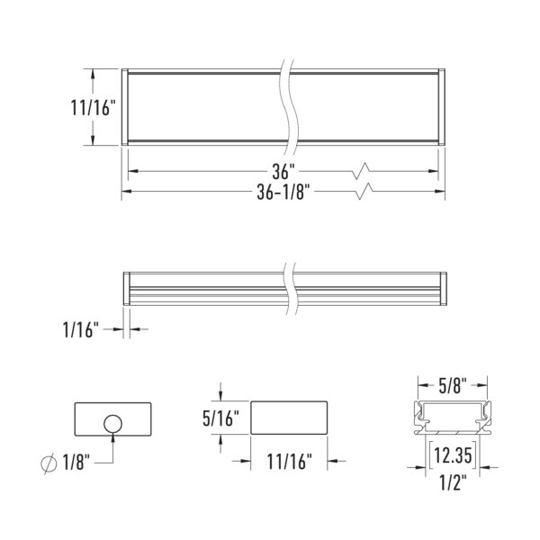 3' surface-mounted aluminum extrusion - Image 11
