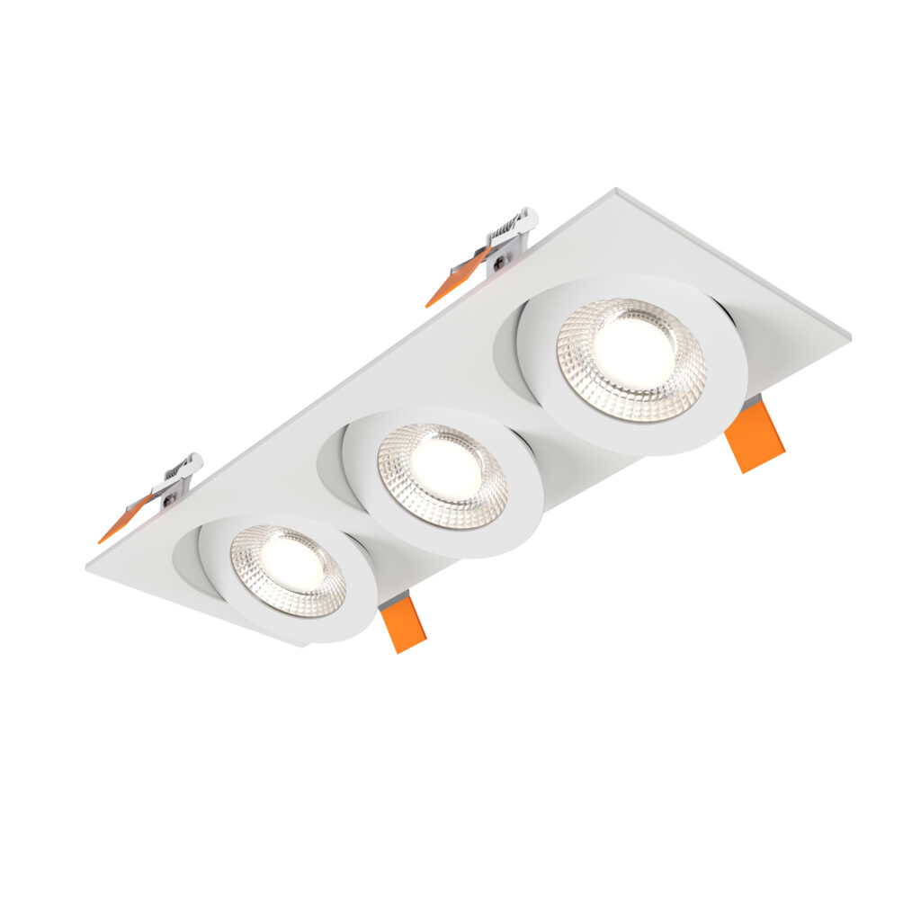 4" triple flat gimbal recessed